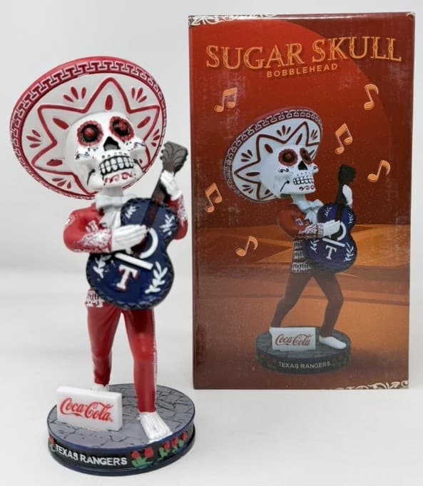 Texas Rangers Sugur Skull bobblehead